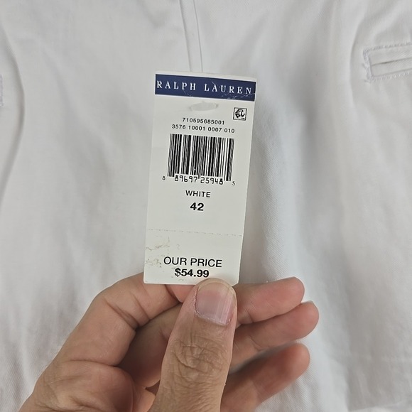 Polo Ralph Lauren Shorts Classic Fit 9" Inseam Nantucket Size 42 White NWT Flaw - Picture 8 of 11